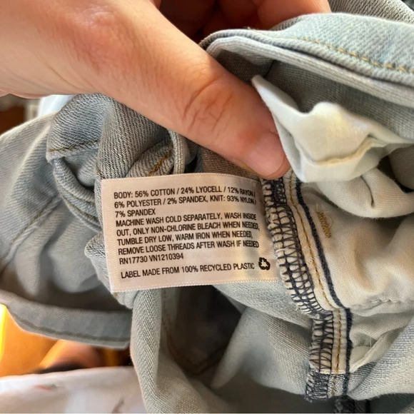 ISABEL ~ Maternity Light Wash Jean Shorts Midishort Short Midi - Picture 8 of 8